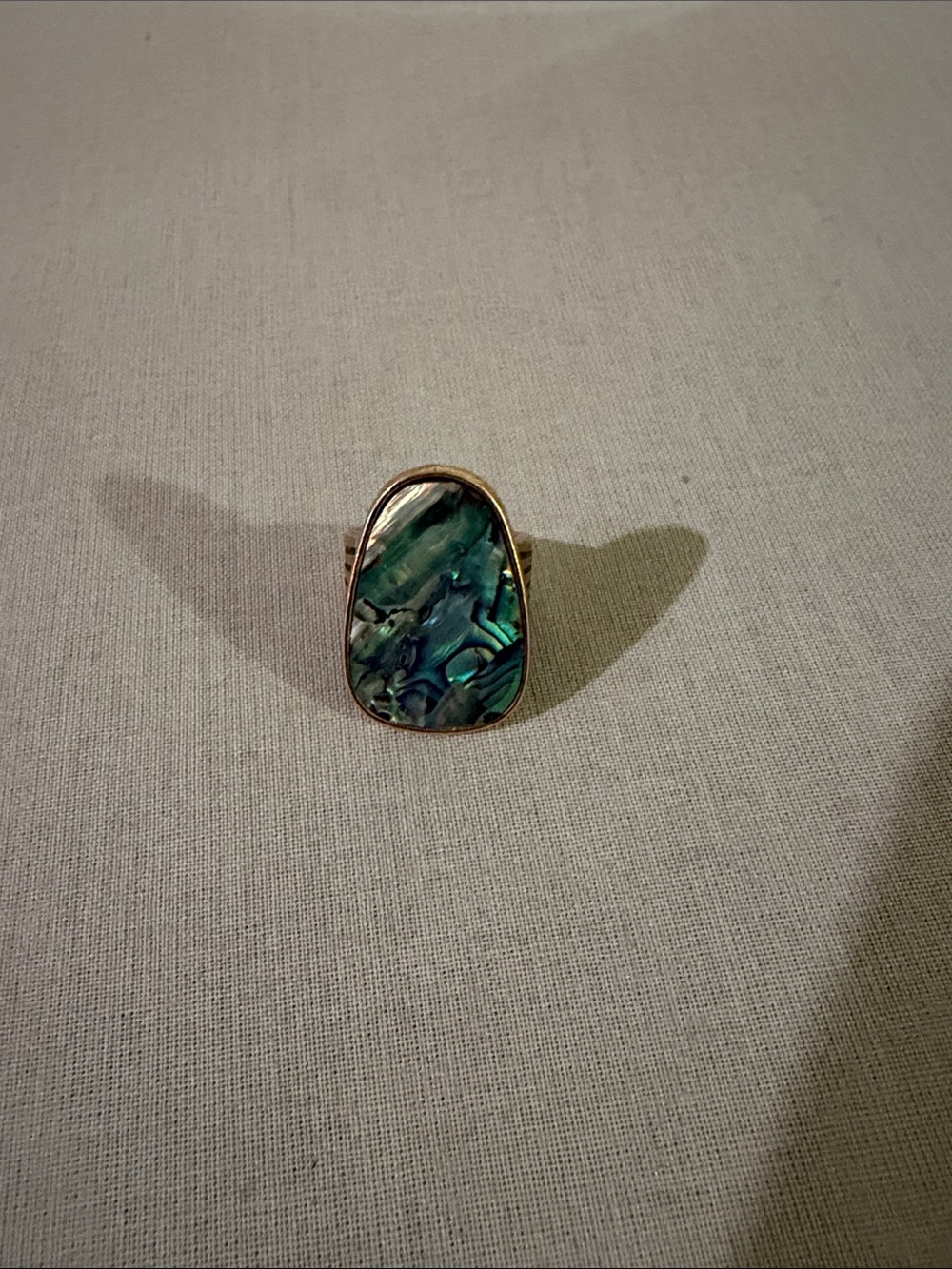 Free People Iridescent Abalone Ring - Green Blue